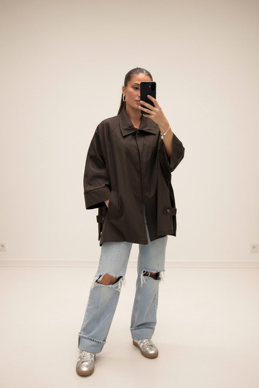 Trench oversize — Marron